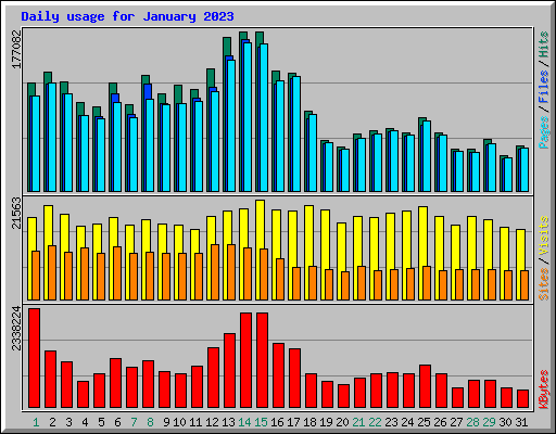 Daily usage for January 2023