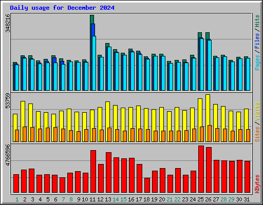 Daily usage for December 2024