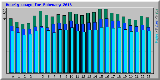 Hourly usage for February 2013