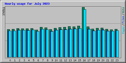 Hourly usage for July 2023