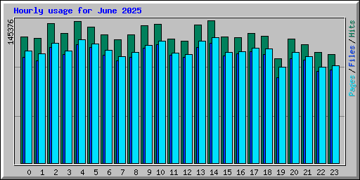 Hourly usage for June 2025