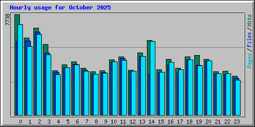 Hourly usage for October 2025